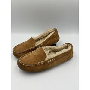 UGG Australia Ansley Moccasin Slipper Suede & Shearling Women's US 7 Chestnut